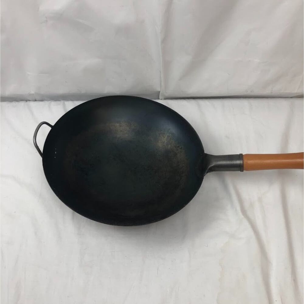 14" Carbon Steel Traditional Round Bottom Wok – Professional Stir-Fry Pan